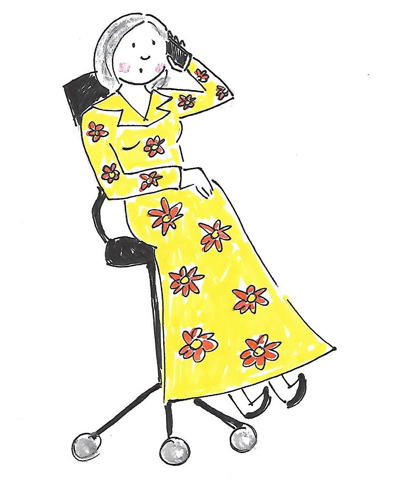 Cartoon Merry on phone